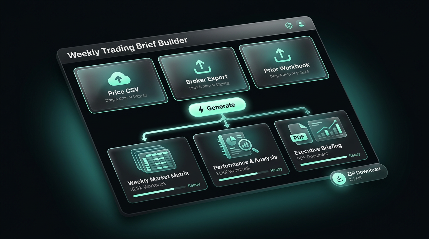 Panoro weekly trading brief builder